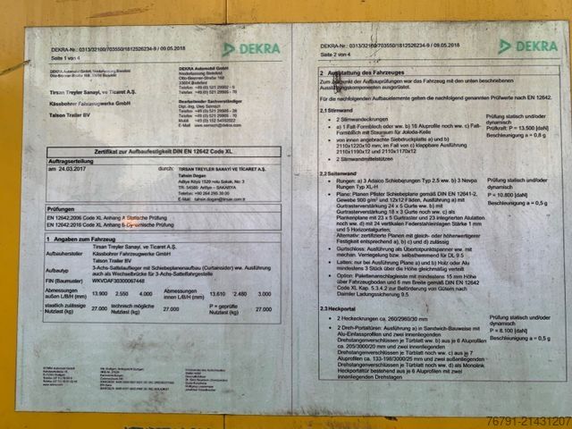Open semitrailer with tarp KÄSSBOHRER Mega_ BPW_ Hubdach_ integrierte Alulatten_DHL