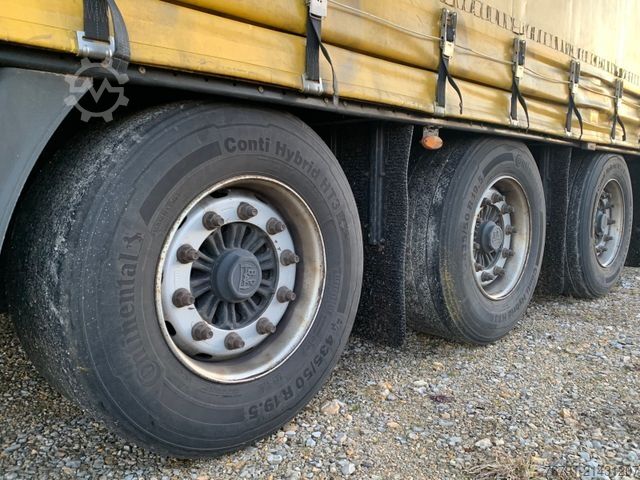 Open semitrailer with tarp KÄSSBOHRER Mega_ BPW_ Hubdach_ integrierte Alulatten_DHL