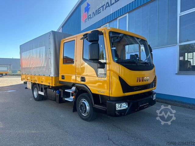 Transporter mit Pritsche & Plane IVECO 80-21 Eurocargo Doka Pr.&Pl.6 Sitzer Euro6 Klima