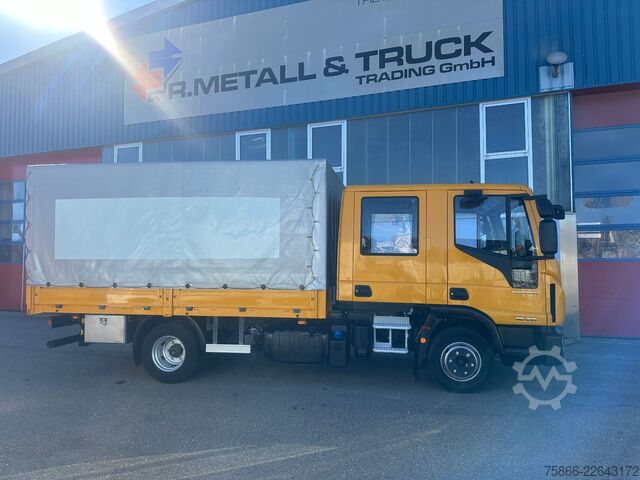 Transporter mit Pritsche & Plane IVECO 80-21 Eurocargo Doka Pr.&Pl.6 Sitzer Euro6 Klima