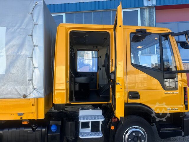 Transporter mit Pritsche & Plane IVECO 80-21 Eurocargo Doka Pr.&Pl.6 Sitzer Euro6 Klima