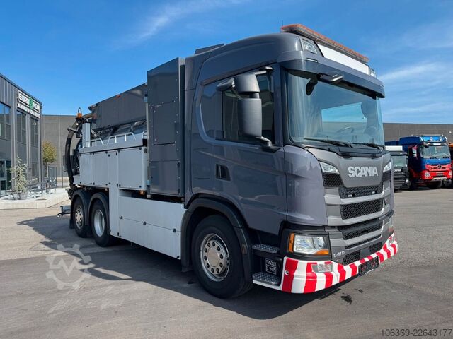 Vacuum tank truck SCANIA G410 NGS 6x24 Bucher Flexline 309