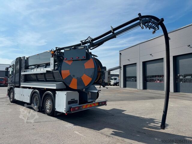 Vacuum tank truck SCANIA G410 NGS 6x24 Bucher Flexline 309