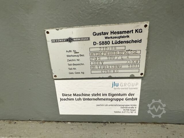 Tool tryout press HESSMERT HYDR