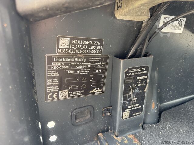 Linde H20D-02/600 Triplex 465 Freelift / Seitenschieber / 4. Funktion, Baujahr 2017, Diesel, 73.500  LINDE H20D-02/600 triplo 465 Freelift / Sideshift /  4e functie 2017 DIESEL 73500uur