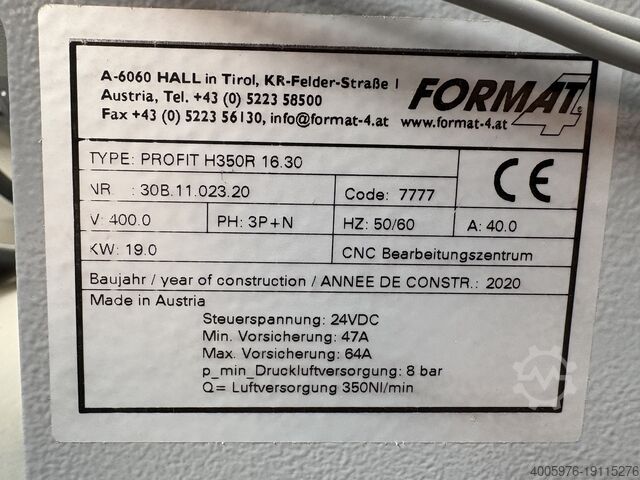 Bearbeitungszentrum Format4 H350