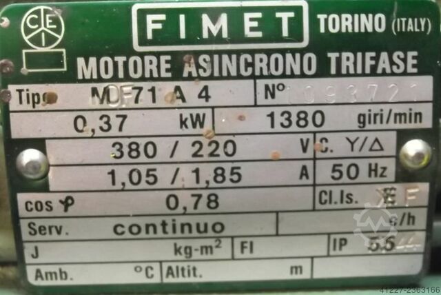 Getriebemotor 0,37 kW 180 U/min Fimet MOF71A4