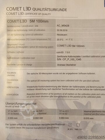 Calibration plates Zeiss Comet