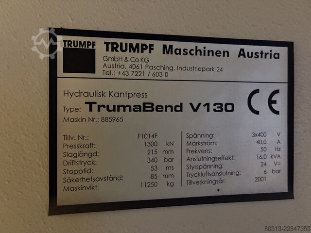 Durchlaufpresse TRUMPF TrumaBend V130