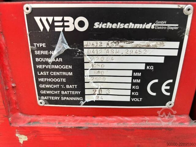 Stapler Sichelschmidt D 412 ASM 1250 kg stapelaar