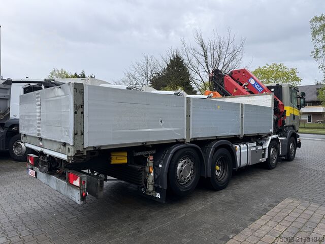 Flatbed truck Scania R410 8X2*6 Kran HMF 4020 bis 30 Meter