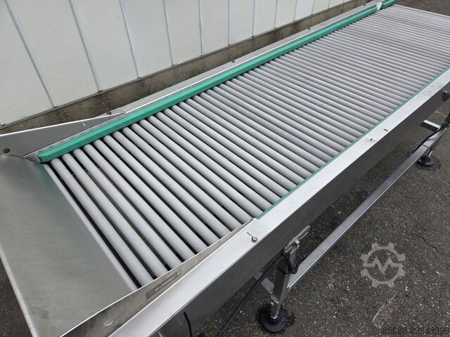 Roller inspection conveyor stainless steel, 260 x 70 cm  