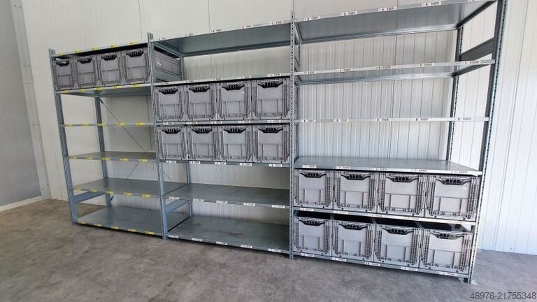 High-bay warehouse shelving SSI Schäfer R3000  Kistenregal Regallänge: 4,92 lfm.
