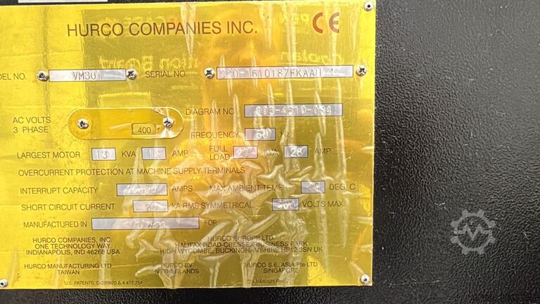 Vertical machining center HURCO VM30i