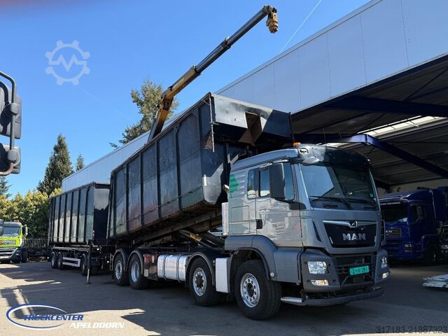 Tipper with crane MAN TGS 35.510 + Kippende aanhangwagen, Afneembare ...
