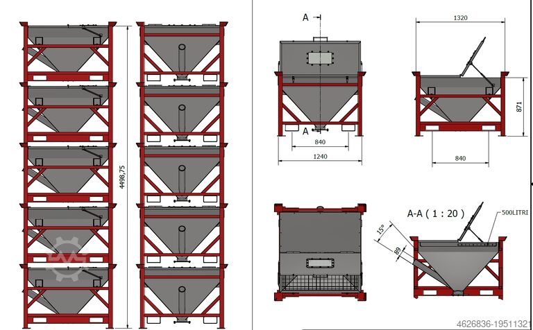 Storage hopper on pallet SIMATECH