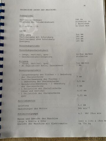 Werkzeugfräse Mammon M.100 NC mit TNC 124 Haidenhain