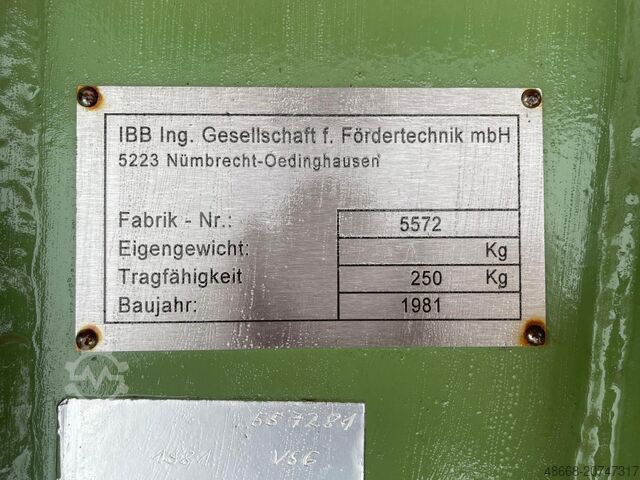 Säulenschwenkkran Kettenzug Knickarm IBB Stahl 250 Kg