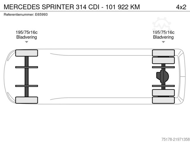 Closed box MERCEDES SPRINTER 314 CDI - 101 922 KM