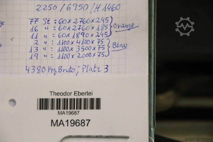 Palettenregal 34 Ständer 104 Traversen unbekannt Tiefe 1100 mm