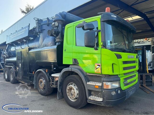 Vacuum truck Scania P420 Naaktgeboren VP 8000, 8x4 Bladgeveerd, Han...