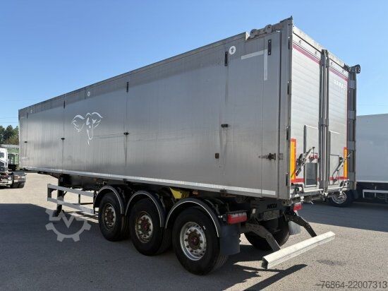 Tipper semitrailer MEGA LIGHT ALU-KIPPMULDE 55M³, KOMBIKLAPPE, SAF-ACHSEN, 1-A LIFTACHSE, ROLLPLANE