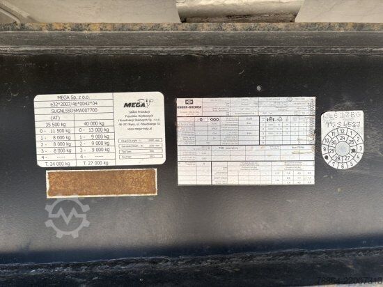 Tipper semitrailer MEGA LIGHT ALU-KIPPMULDE 55M³, KOMBIKLAPPE, SAF-ACHSEN, 1-A LIFTACHSE, ROLLPLANE