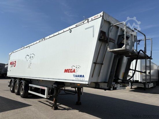 Tipper semitrailer MEGA ALU-KIPPMULDE 55M³, SAF-ACHSEN, ROLLPLANE, KOMBIKLAPPE, STEHPODEST
