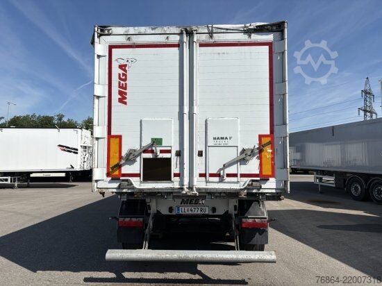 Tipper semitrailer MEGA ALU-KIPPMULDE 55M³, SAF-ACHSEN, ROLLPLANE, KOMBIKLAPPE, STEHPODEST