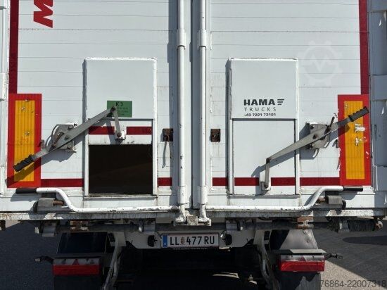 Tipper semitrailer MEGA ALU-KIPPMULDE 55M³, SAF-ACHSEN, ROLLPLANE, KOMBIKLAPPE, STEHPODEST