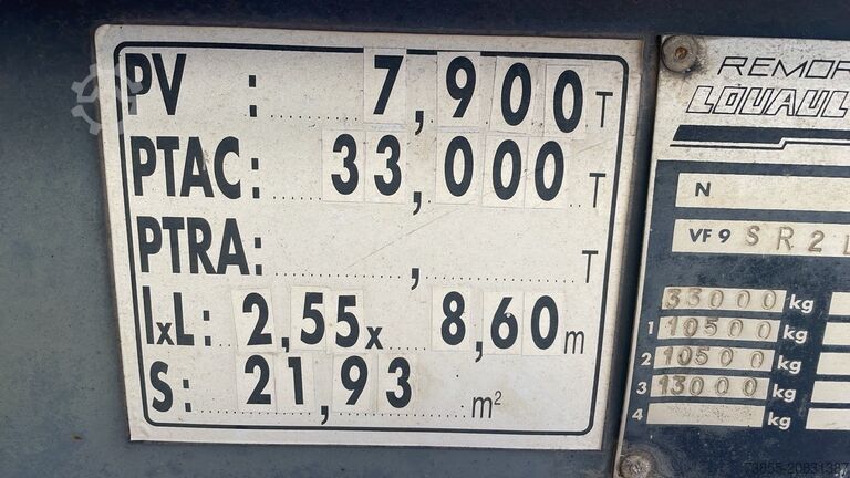 Kippauflieger Louault VF9 Steel Trailer