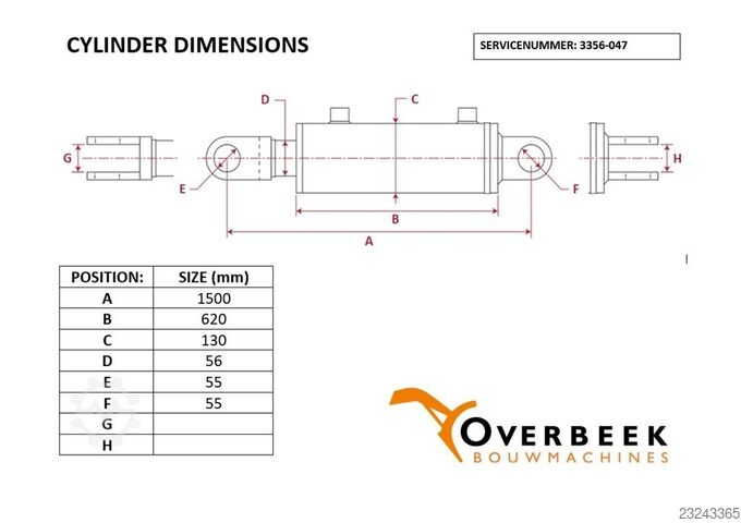 Terex Schaeff - Tilt cylinder/Kippzylinder/Nijgcilinder Schaeff Terex - Tilt cylinder/Kippzylinder/Nijgcilinder