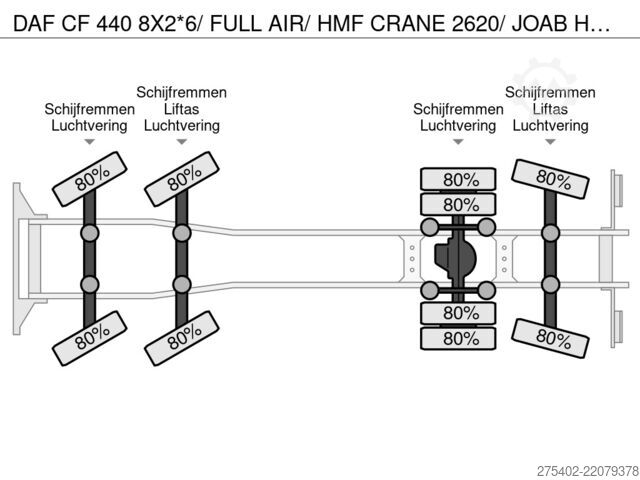 Hook arm system DAF CF 440 8X2*6/ FULL AIR/ HMF CRANE 2620/ JOAB HO...