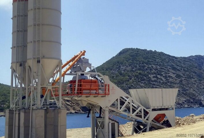 Concrete mixing plant Polygonmach PMC60 60m3 hour self erecting mobile batching p...