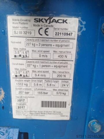Scherenhebebühne SkyJack SJIII 3219