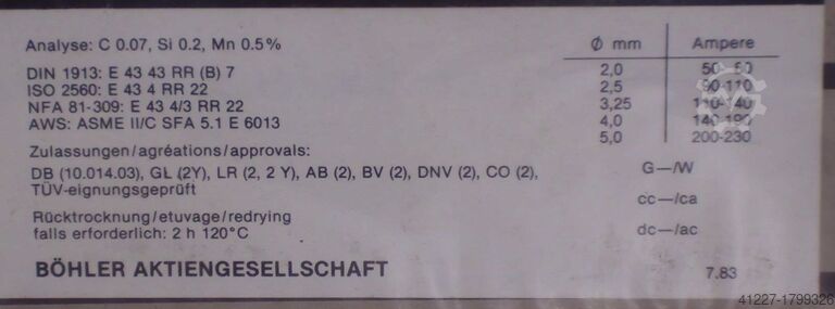 Stick electrodes, welding electrodes 3.25 x 350 Boehler AWS: E 6013