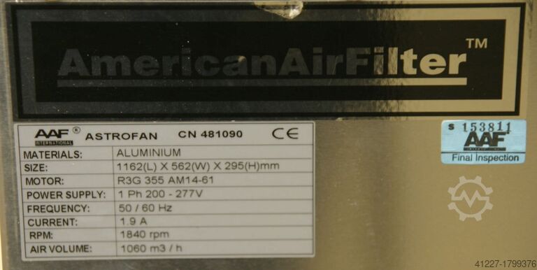 Filteranlage AAF Astrofan CN481090