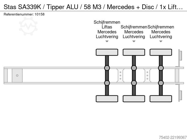 Tipper Stas SA339K  / Tipper ALU / 58 M3 / Mercedes + Disc ...