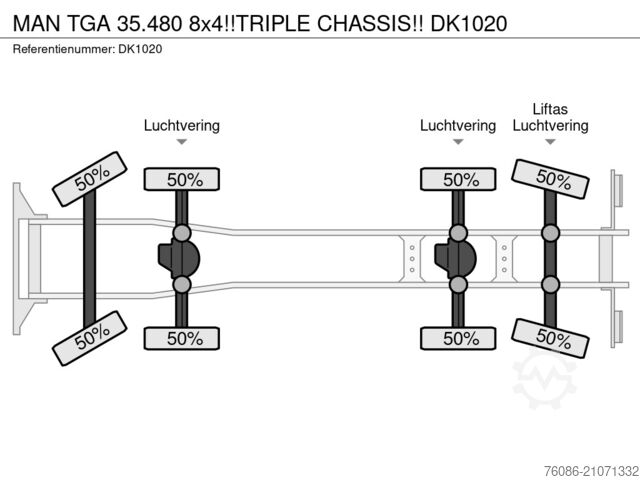 Fahrgestell mit Fahrerhaus MAN TGA 35.480 8x4!!TRIPLE CHASSIS!!
