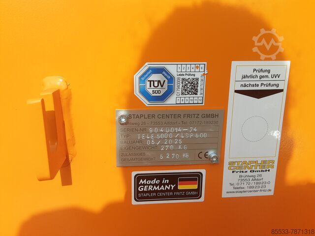 Crane arm Stapler Center Fritz GmbH Teleskopkran 5000 Kg bei LSP 600 mm