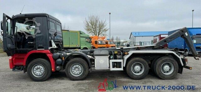 Roll-off tipper truck Mercedes-Benz Actros 3244 8x4 Meiller 30t.7m Container Blatt
