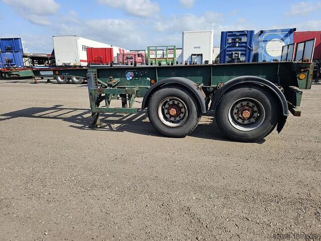 Container transport FLANDRIA 2 AXLE 20 FT CHASSIS STEEL SUSPENSION ROR DRUM
