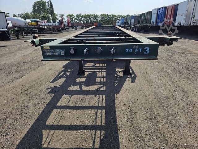 Container transport FLANDRIA 2 AXLE 20 FT CHASSIS STEEL SUSPENSION ROR DRUM