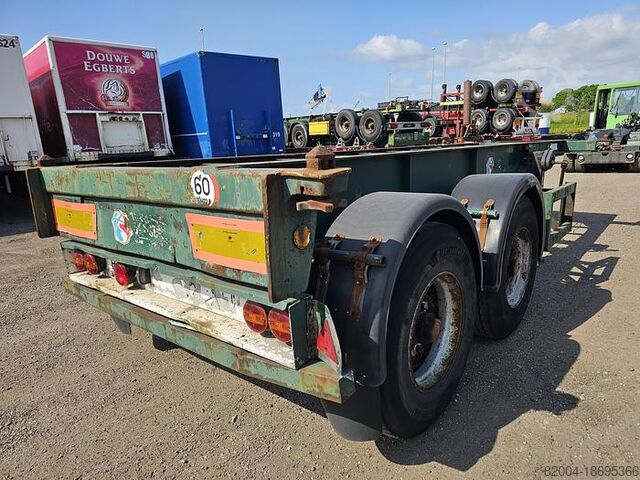 Container transport FLANDRIA 2 AXLE 20 FT CHASSIS STEEL SUSPENSION ROR DRUM