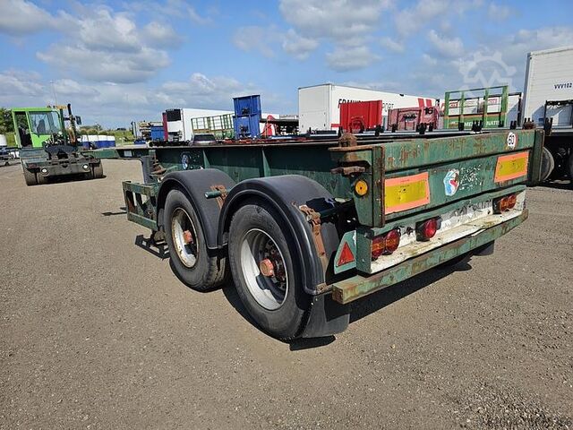 Container transport FLANDRIA 2 AXLE 20 FT CHASSIS STEEL SUSPENSION ROR DRUM