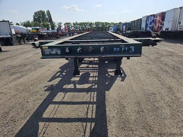 Container transport FLANDRIA 2 AXLE 20 FT CHASSIS STEEL SUSPENSION ROR DRUM