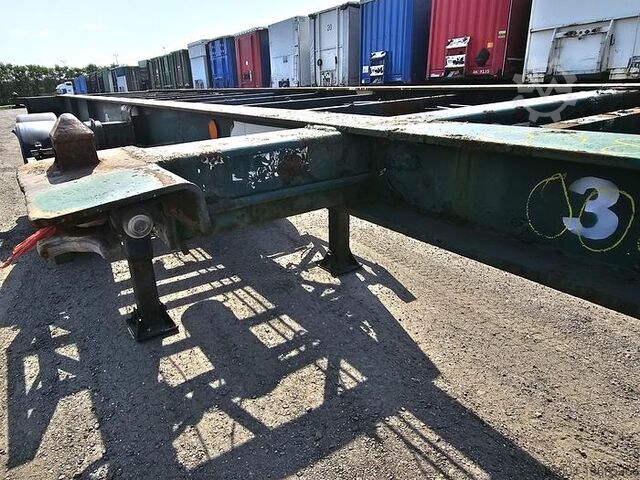 Container transport FLANDRIA 2 AXLE 20 FT CHASSIS STEEL SUSPENSION ROR DRUM