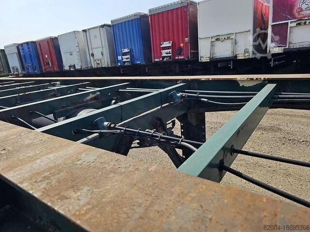 Container transport FLANDRIA 2 AXLE 20 FT CHASSIS STEEL SUSPENSION ROR DRUM