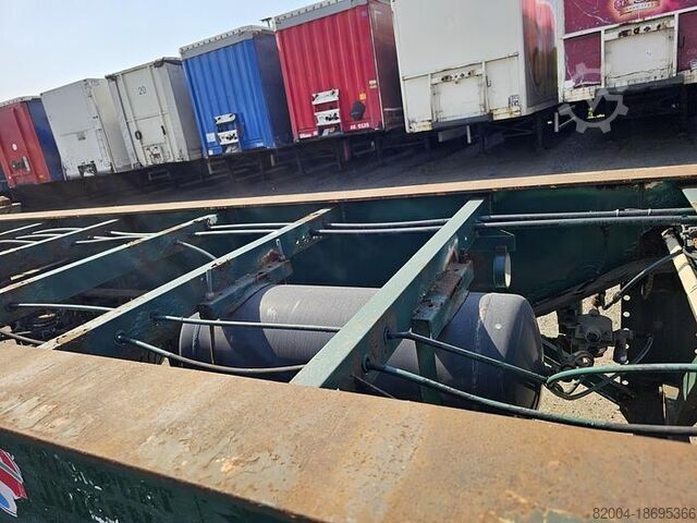 Container transport FLANDRIA 2 AXLE 20 FT CHASSIS STEEL SUSPENSION ROR DRUM