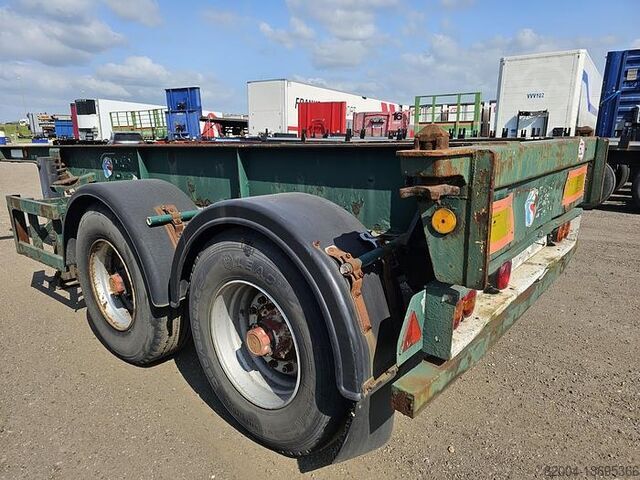 Container transport FLANDRIA 2 AXLE 20 FT CHASSIS STEEL SUSPENSION ROR DRUM